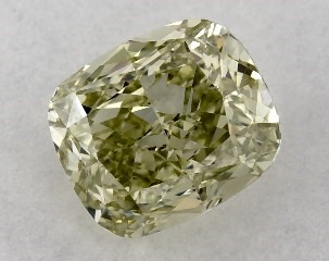 0.70 Carat Fancy Grayish Yellowish Green-SI1 Cushion Modified Cut Diamond